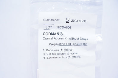 Codman 82-6616-002 Cranial Access Kit Without Drugs